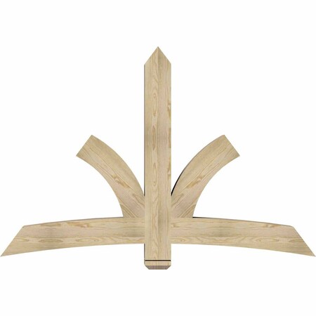 Ekena Millwork Davenport Rough Sawn Timber Gable Bracket, Douglas Fir, 72"W x 48"H x 6"D x 6"F, 16/12 Pitch GBW072X48X0606DAV00RDF